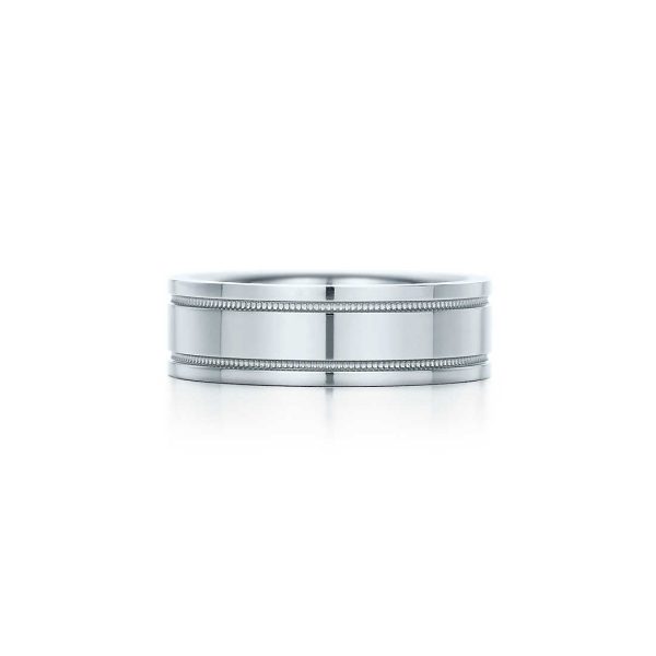 Tiffany Flat Double Milgrain Wedding Band Ring