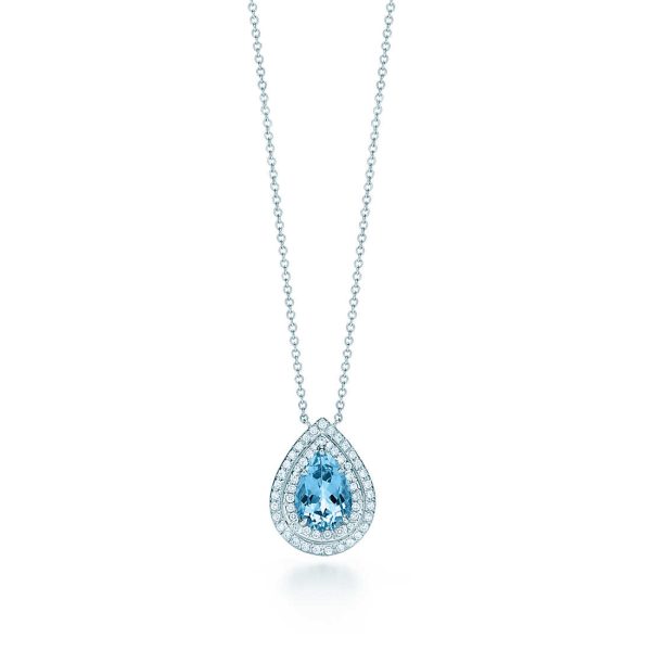 Aquamarine and Diamond Pendant