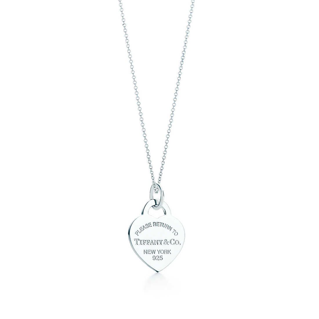 Heart tag charm and chain